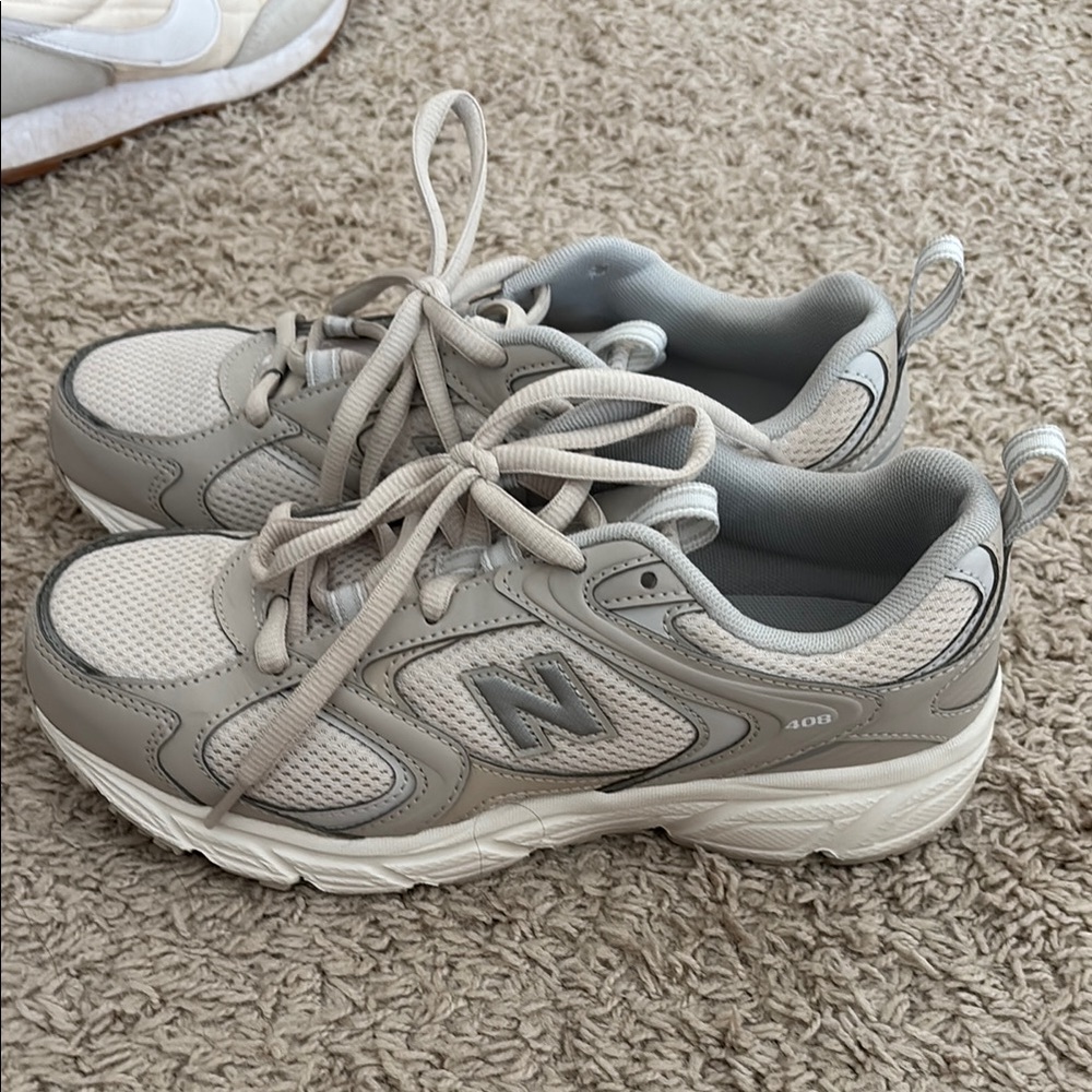 New Balance Beige and Gray Athletic Shoes - 408